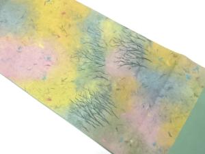 作家物　木立に霞模様織り出し　袋帯